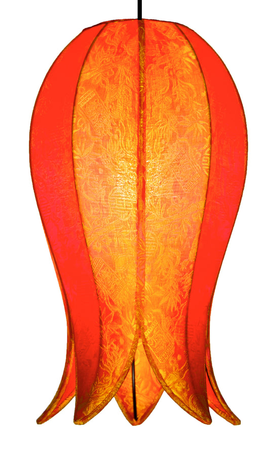 Hanging Flowering Lotus Lamp Medium - Citrus