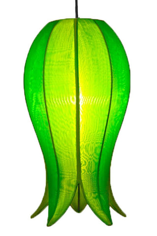 Hanging Flowering Lotus Lamp Medium - Green