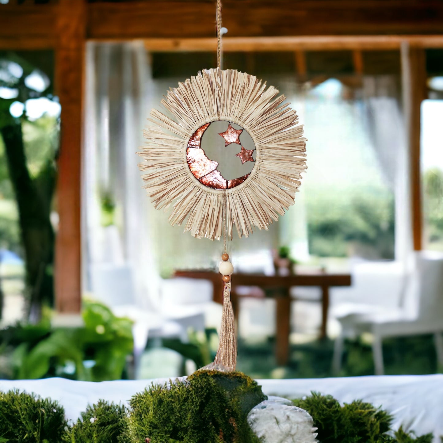 Celestial - Raffia and Capiz Wall Decor