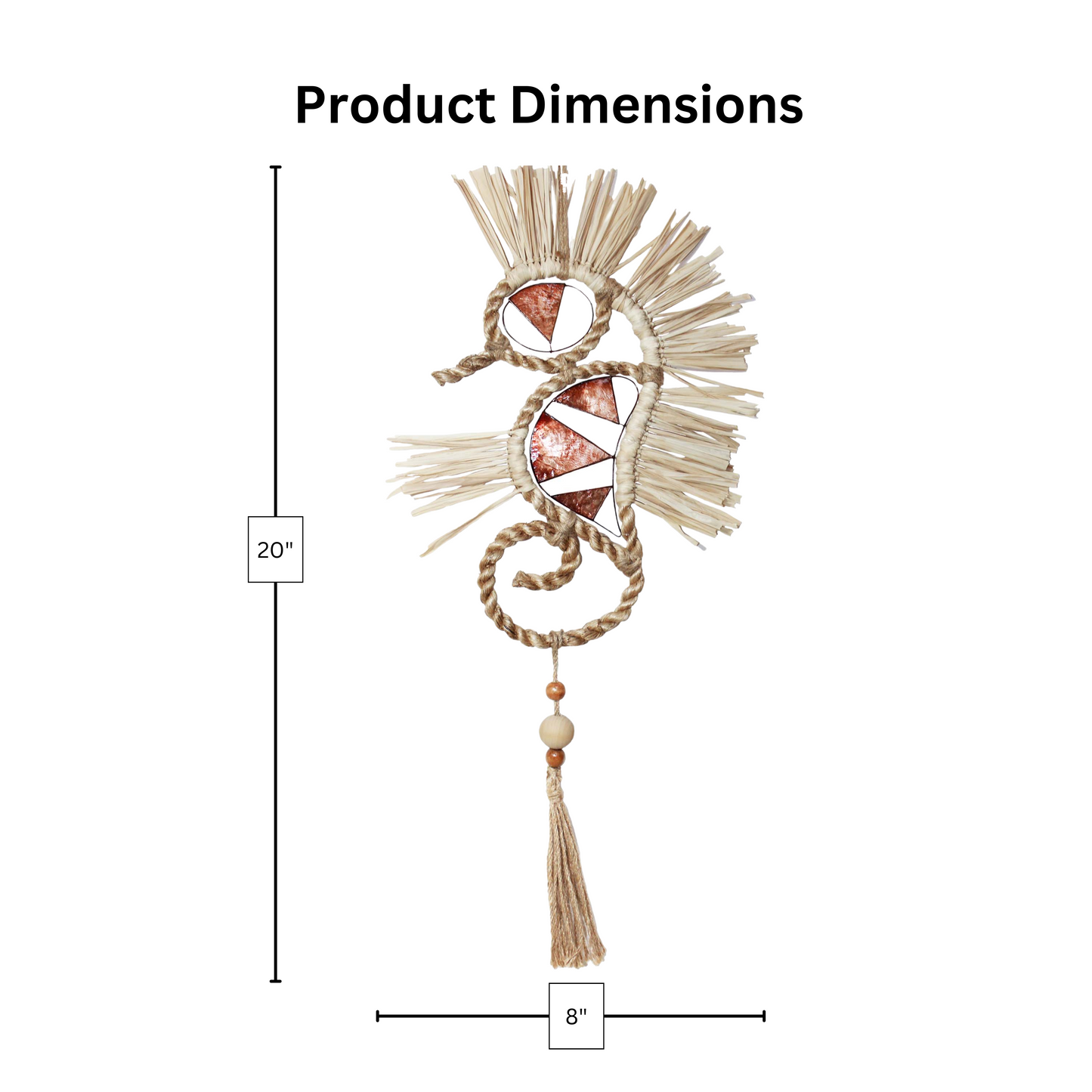 Seahorse - Raffia and Capiz Wall Decor