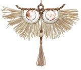 Owl Raffia and Capiz Wall Decor