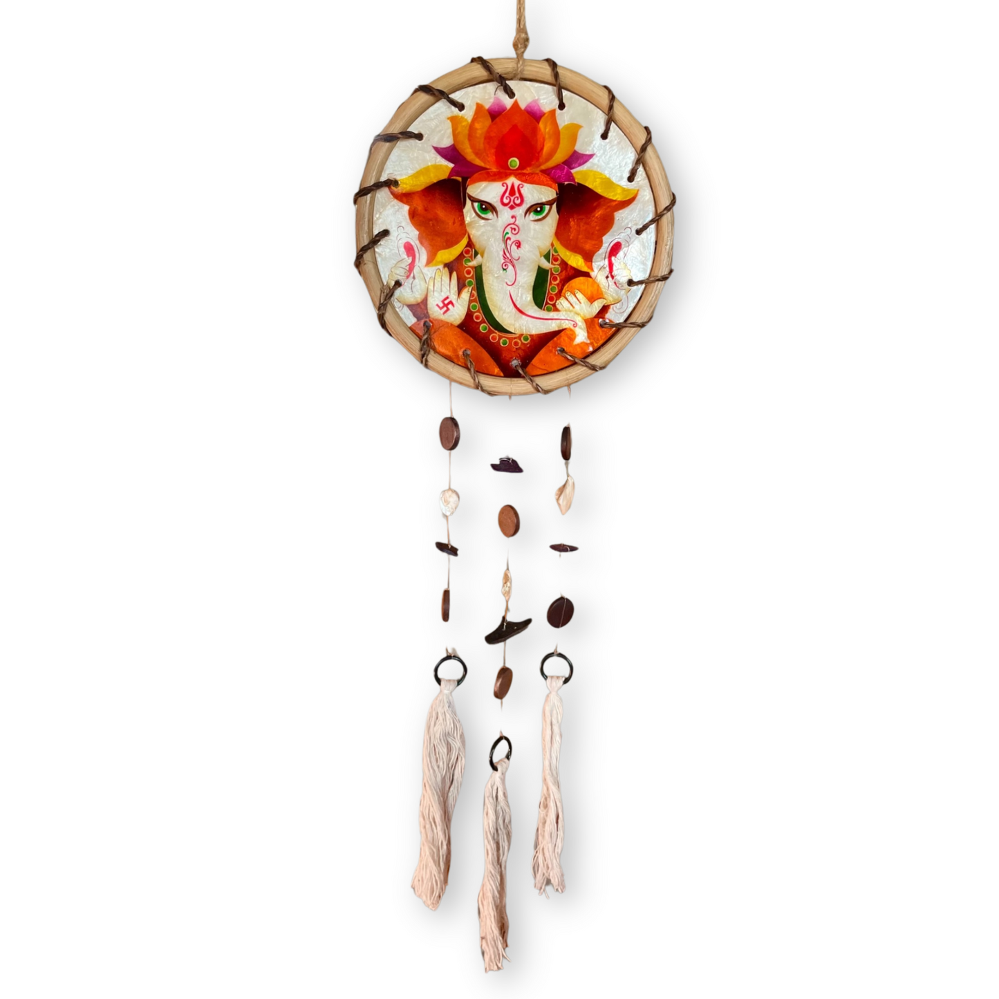 Ganesh - Rattan Ring Capiz Chime