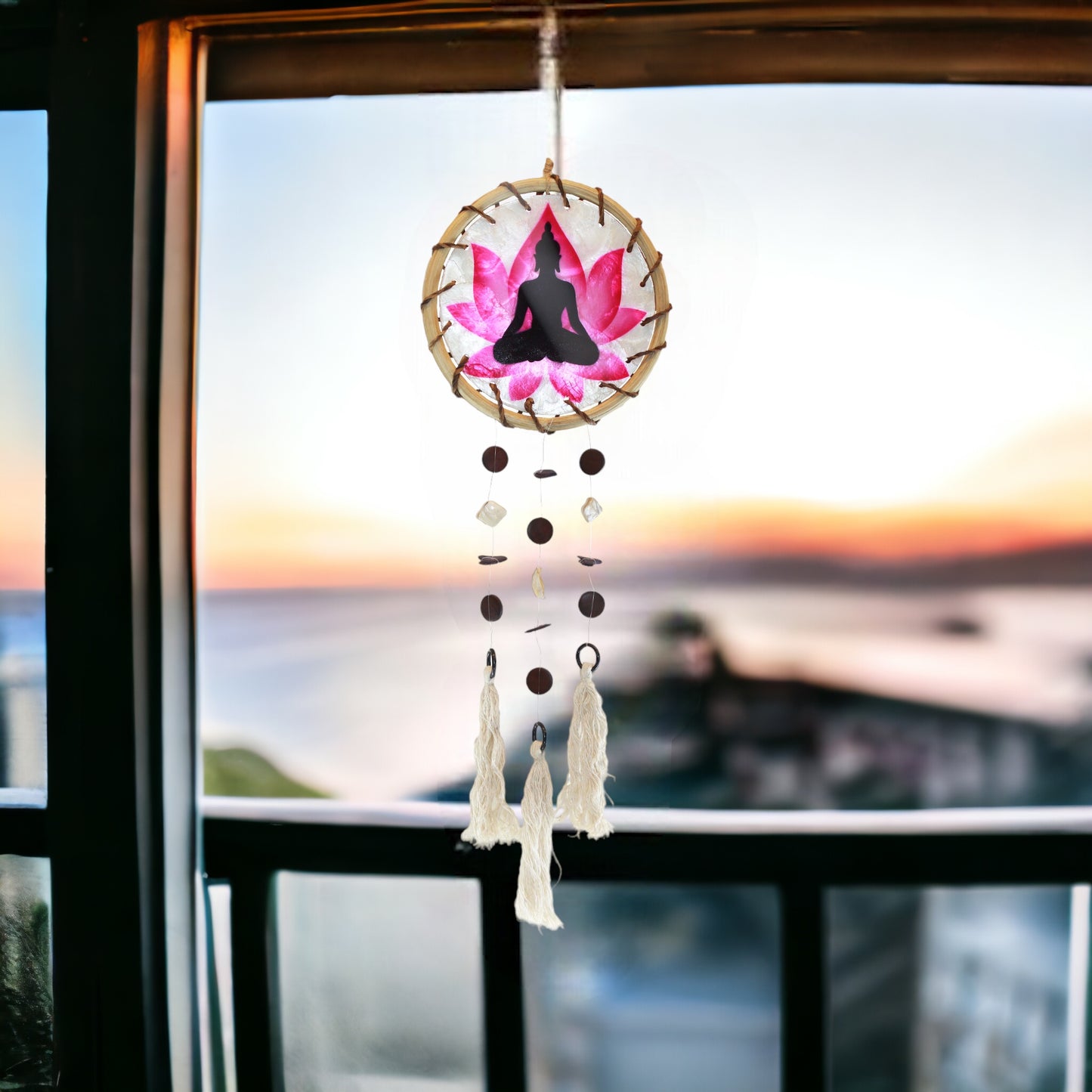 Yoga - Rattan Ring Capiz Chime