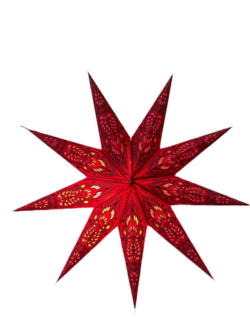 Om Paper Star Lantern - Red Ganesha