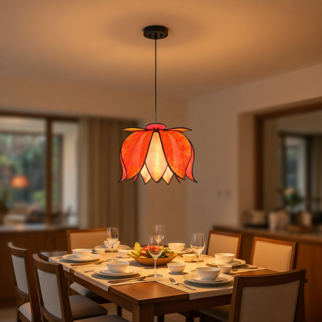 Hanging Blooming Lotus Lamp - Citrus