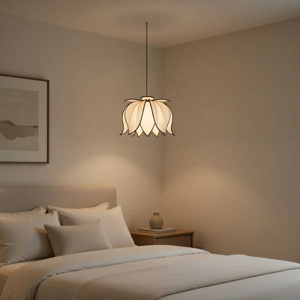 Hanging Blooming Lotus Lamp - White
