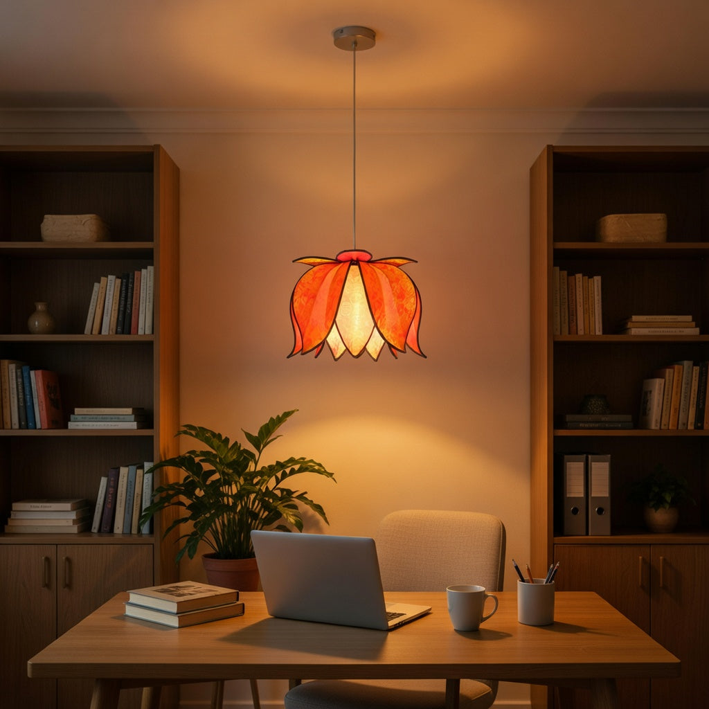 Hanging Blooming Lotus Lamp - Citrus