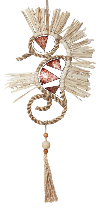 Seahorse - Raffia and Capiz Wall Decor