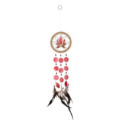 Capiz Lotus Chakra Dreamcatcher Chime - Root Red