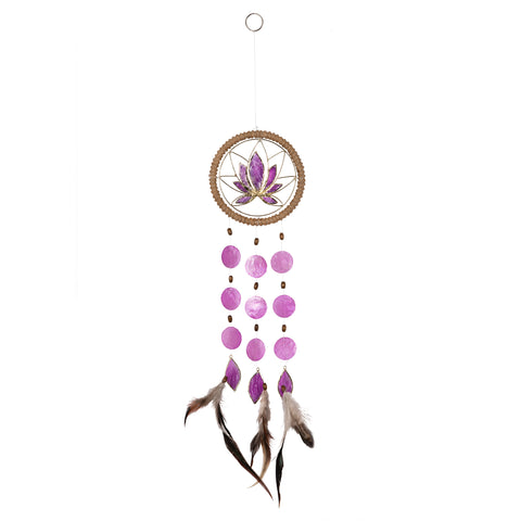 Capiz Lotus Chakra Dreamcatcher Chime - Crown Violet