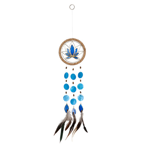 Capiz Lotus Chakra Dreamcatcher Chime - Third Eye Indigo