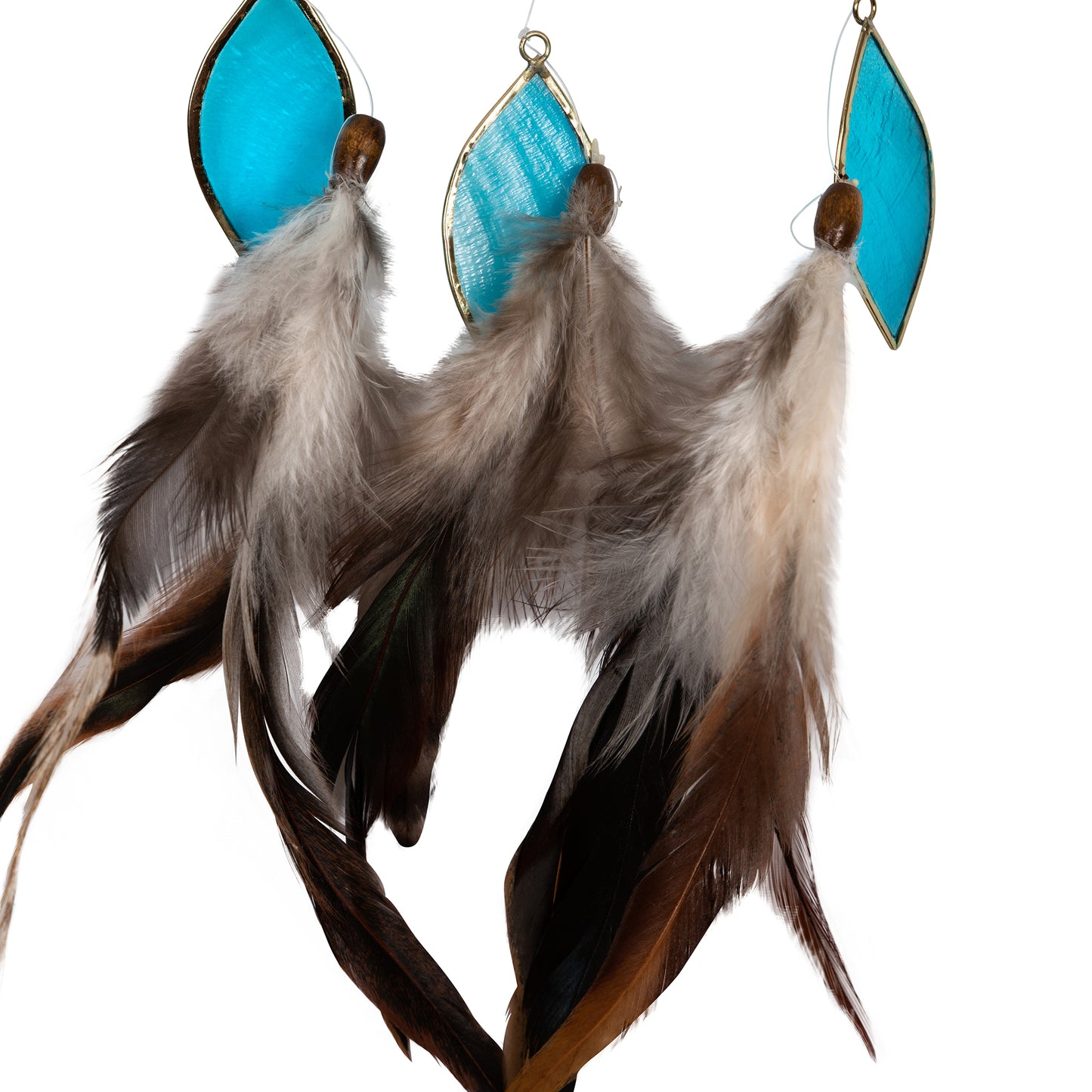 Capiz Lotus Chakra Dreamcatcher Chime - Throat Blue